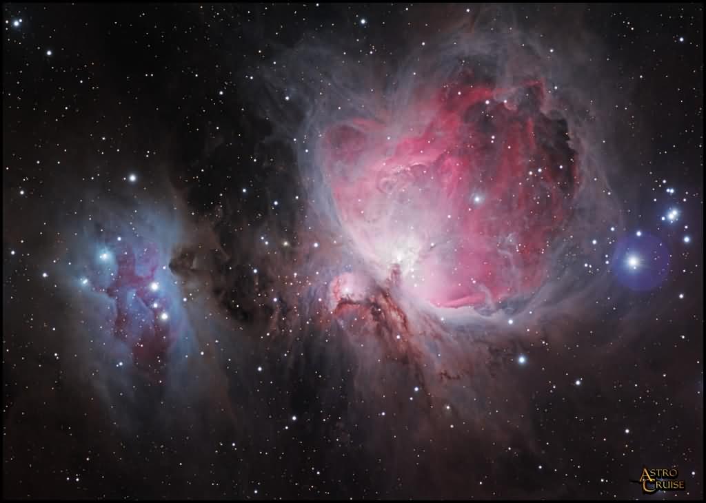 M42 Orion Nebula, M43, and NGC 1977 complex